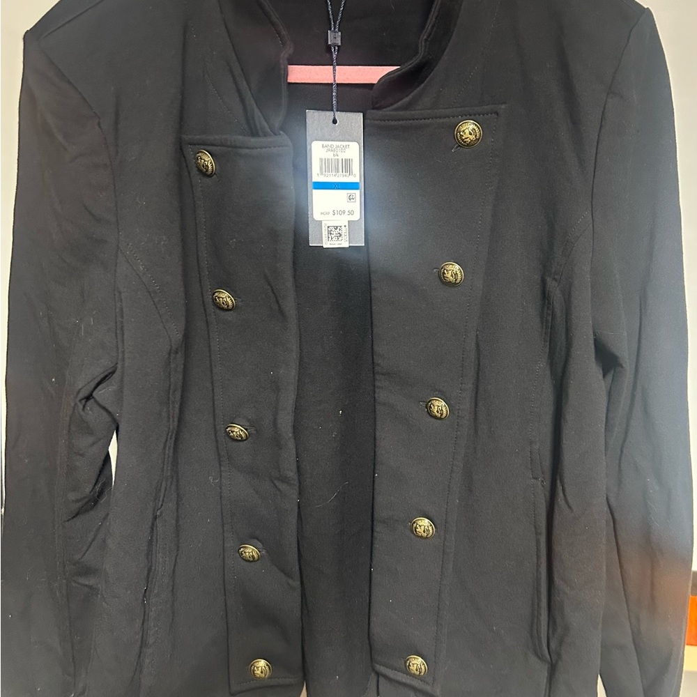 Tommy Hilfiger -  Black Double-Breasted Blazer with Gold Buttons